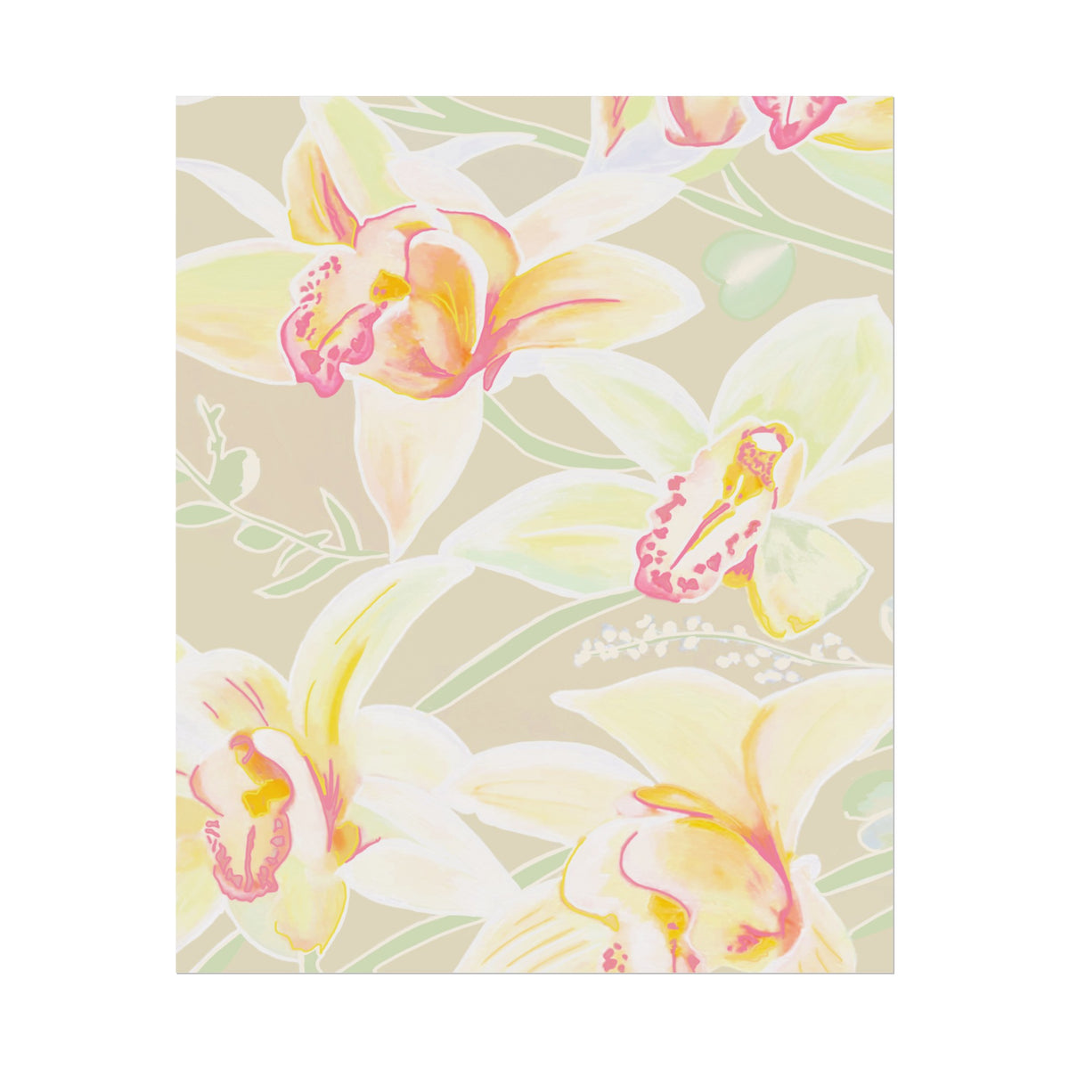 BABY YELLOW ORCHIDS PRINT