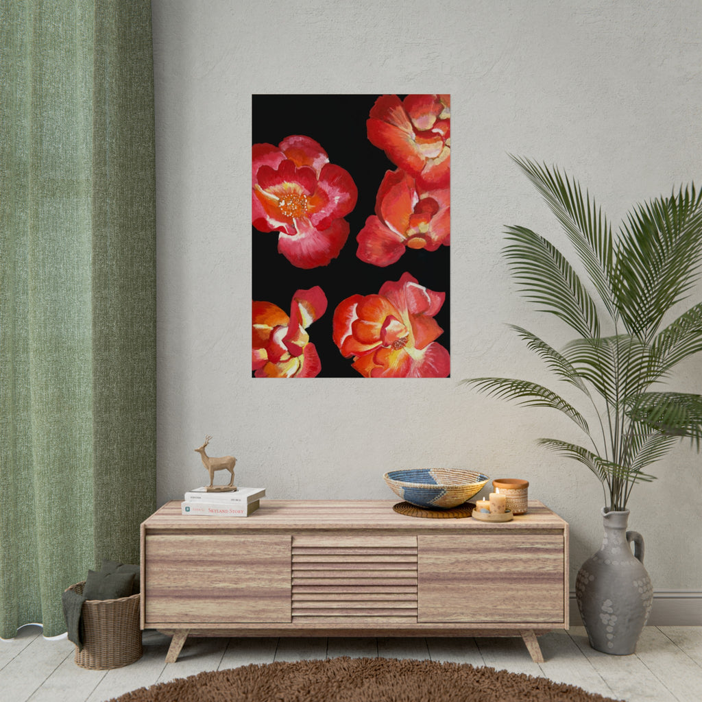 RED FLOWERS PRINT