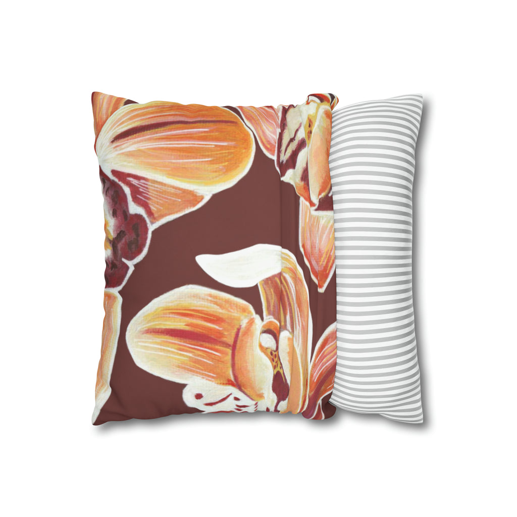 ORANGE ORCHIDS PILLOWCASE