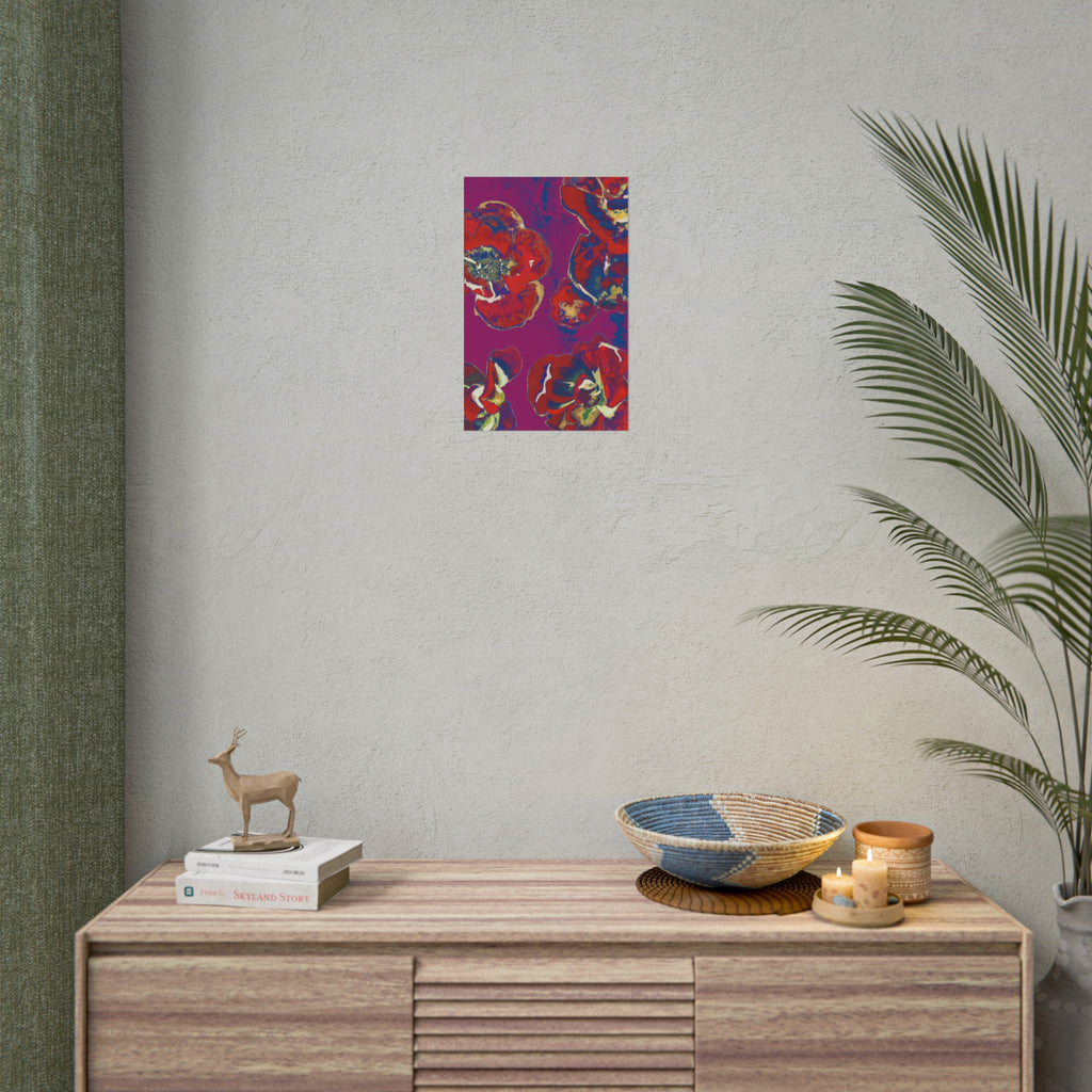 SUNSET RED FLOWERS PRINT