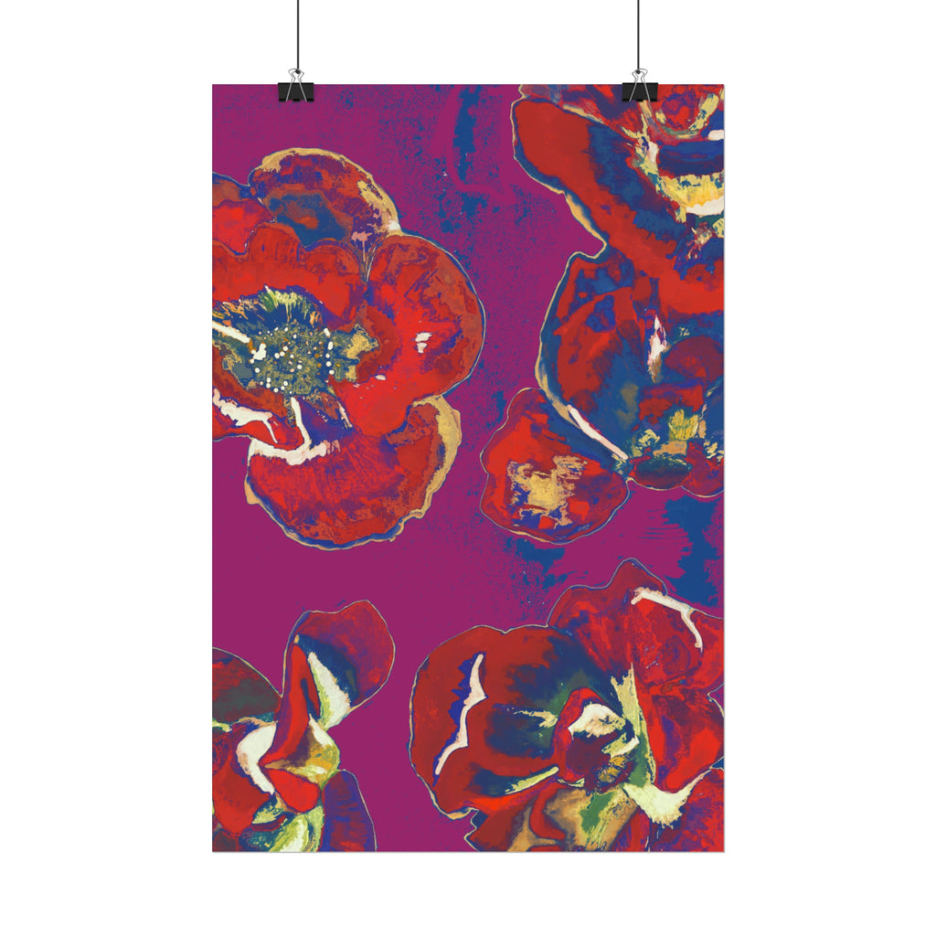 SUNSET RED FLOWERS PRINT