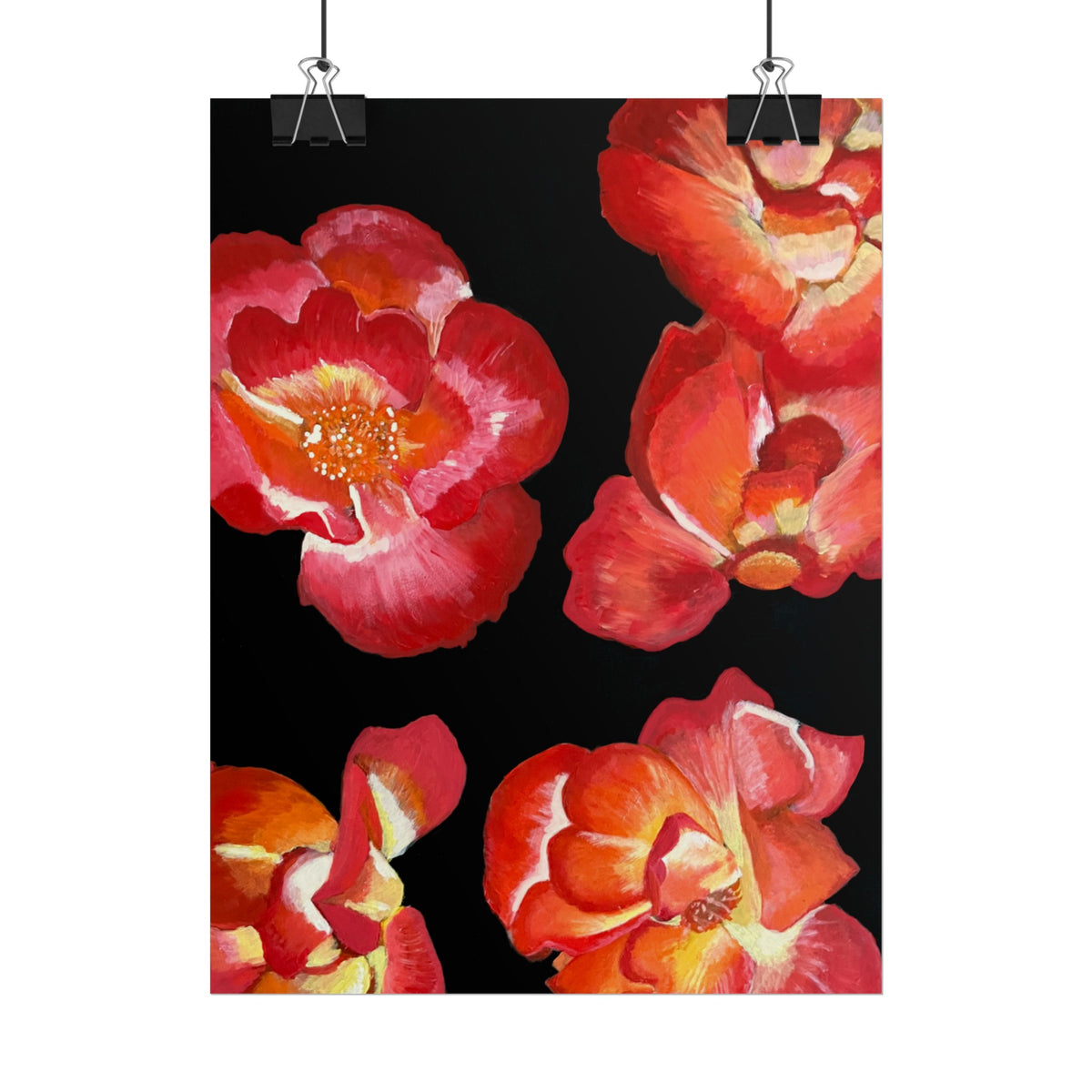 RED FLOWERS PRINT