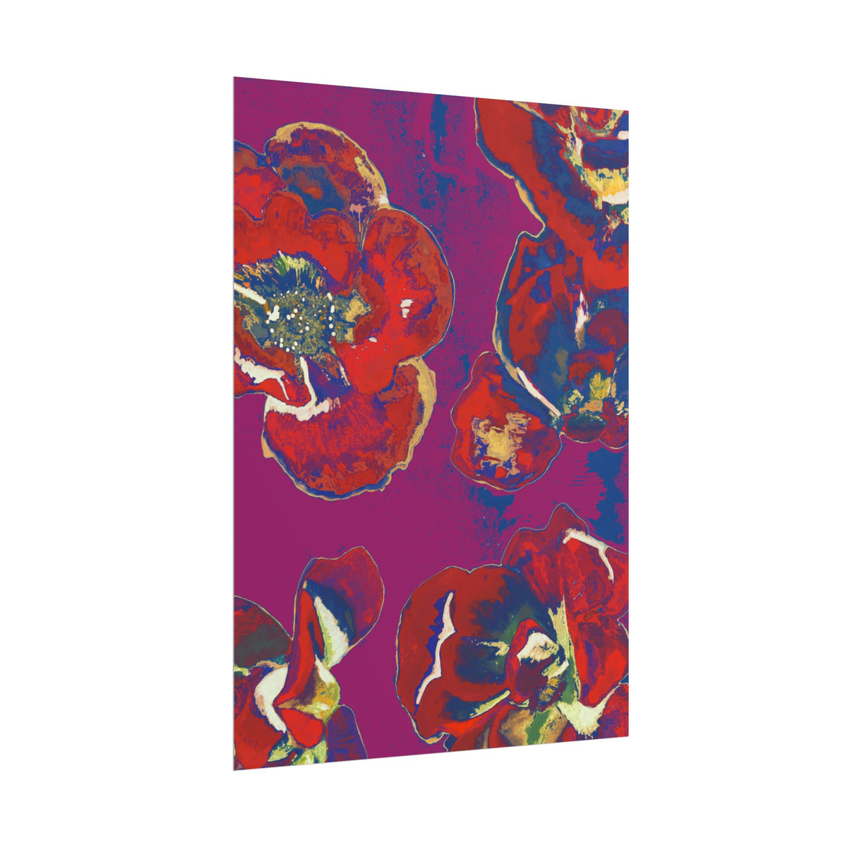 SUNSET RED FLOWERS PRINT