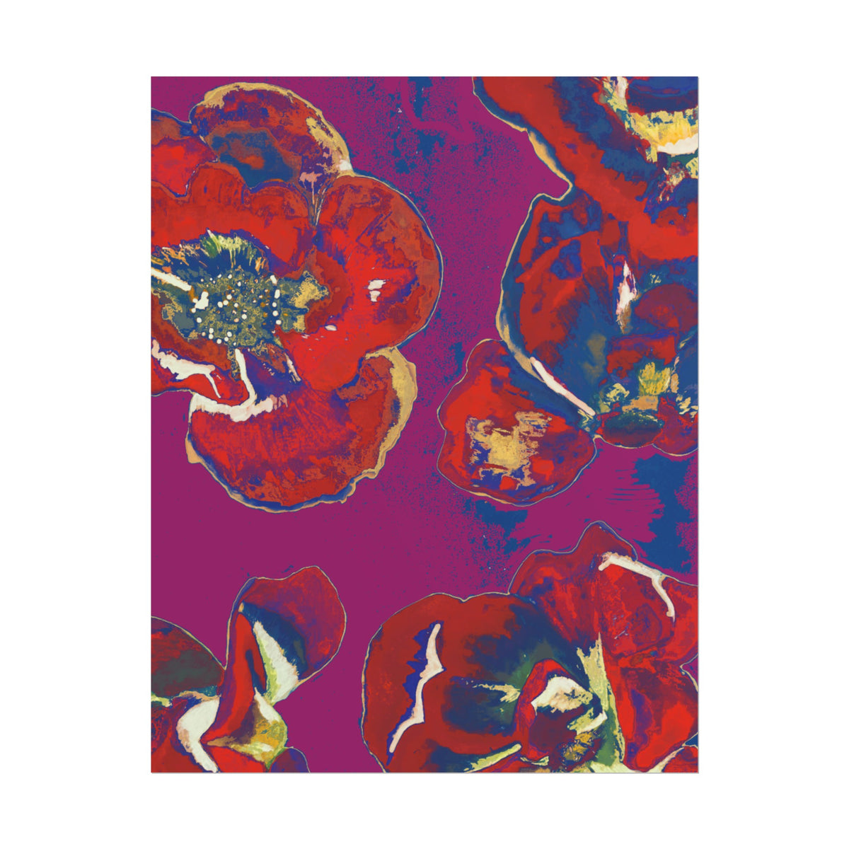 SUNSET RED FLOWERS PRINT