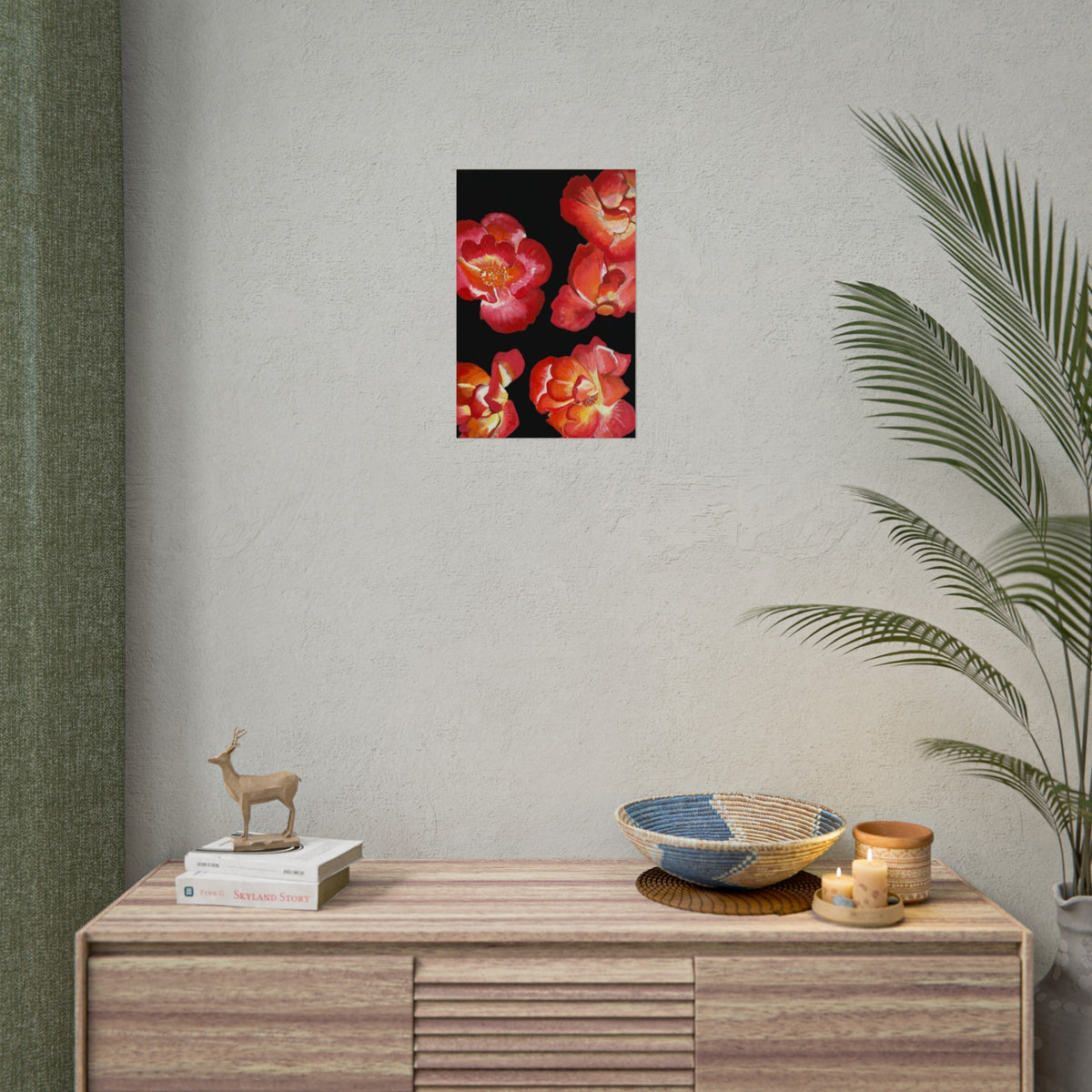 RED FLOWERS PRINT