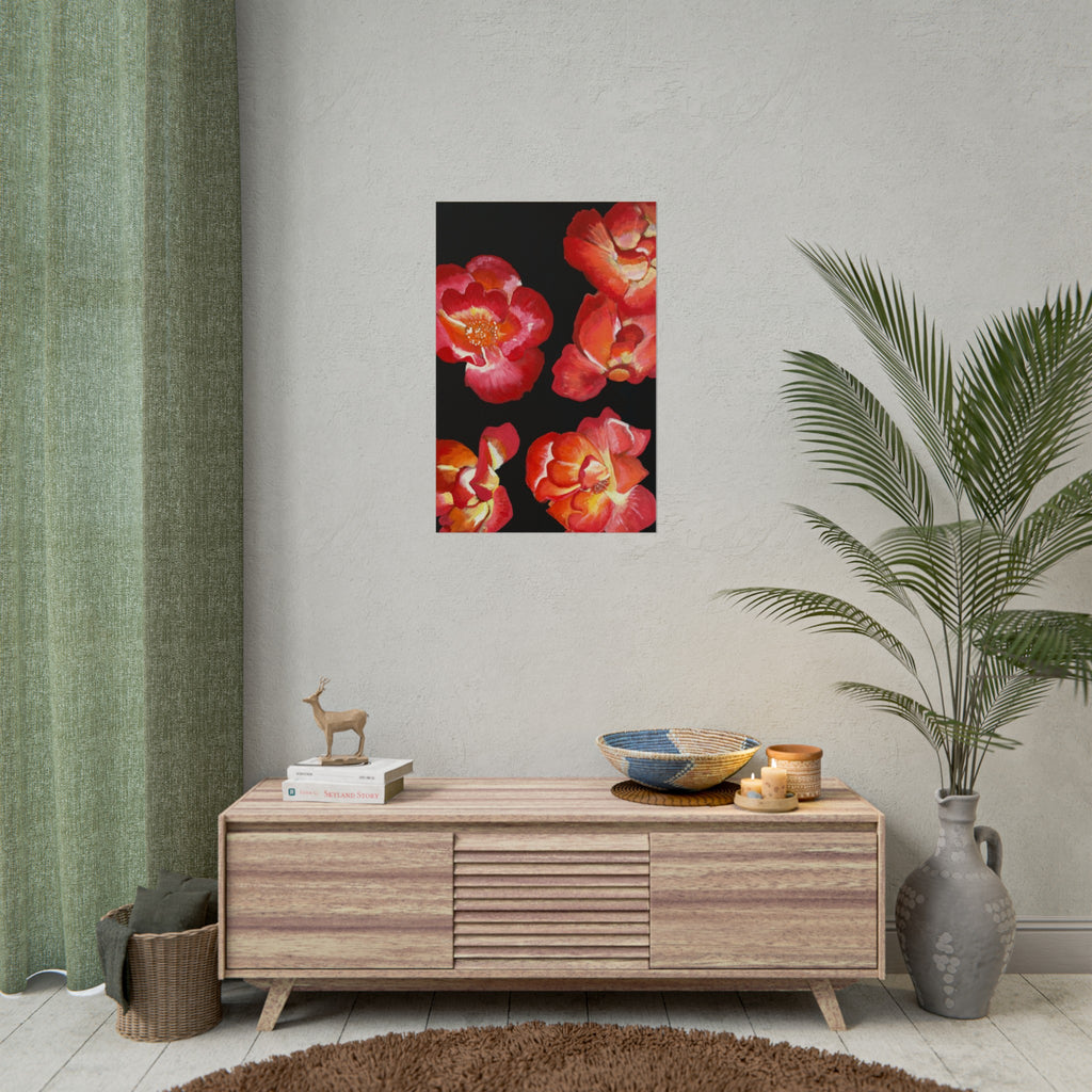 RED FLOWERS PRINT