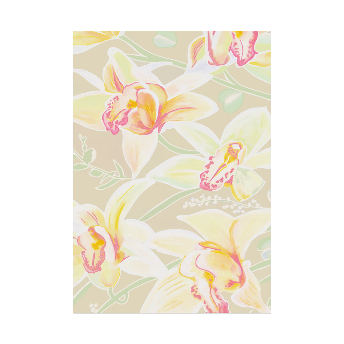 BABY YELLOW ORCHIDS PRINT