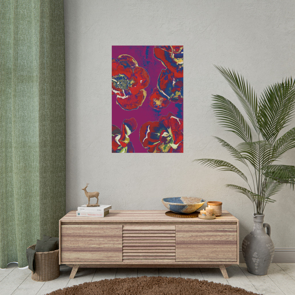SUNSET RED FLOWERS PRINT