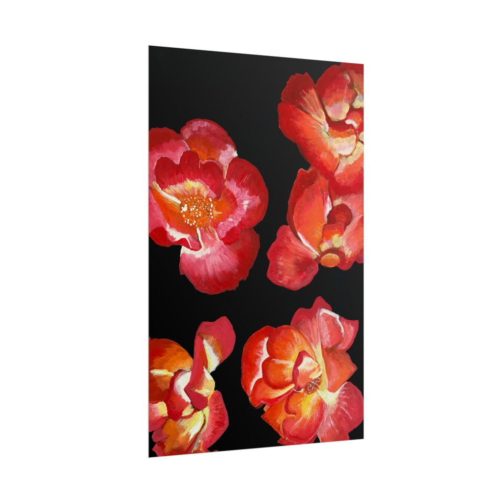 RED FLOWERS PRINT