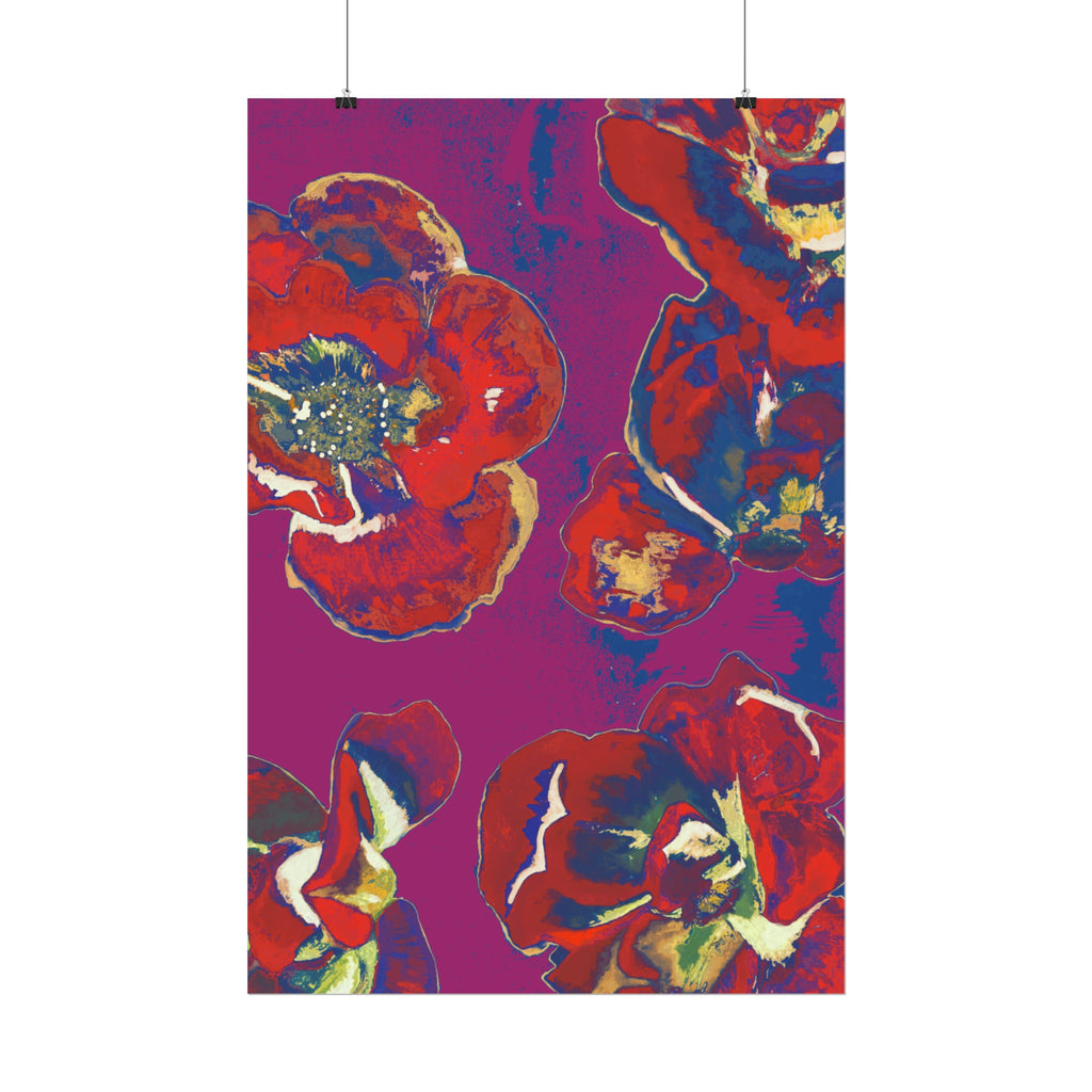 SUNSET RED FLOWERS PRINT