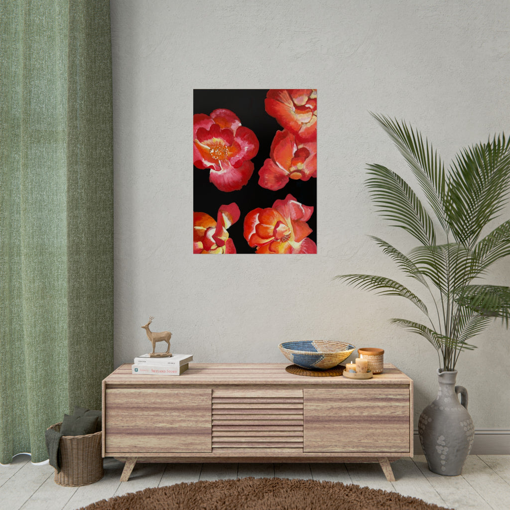 RED FLOWERS PRINT