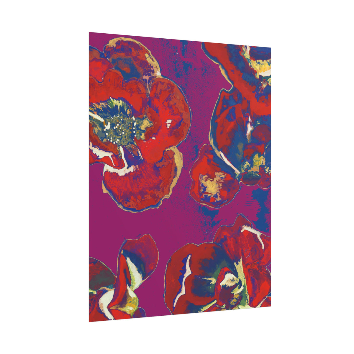 SUNSET RED FLOWERS PRINT