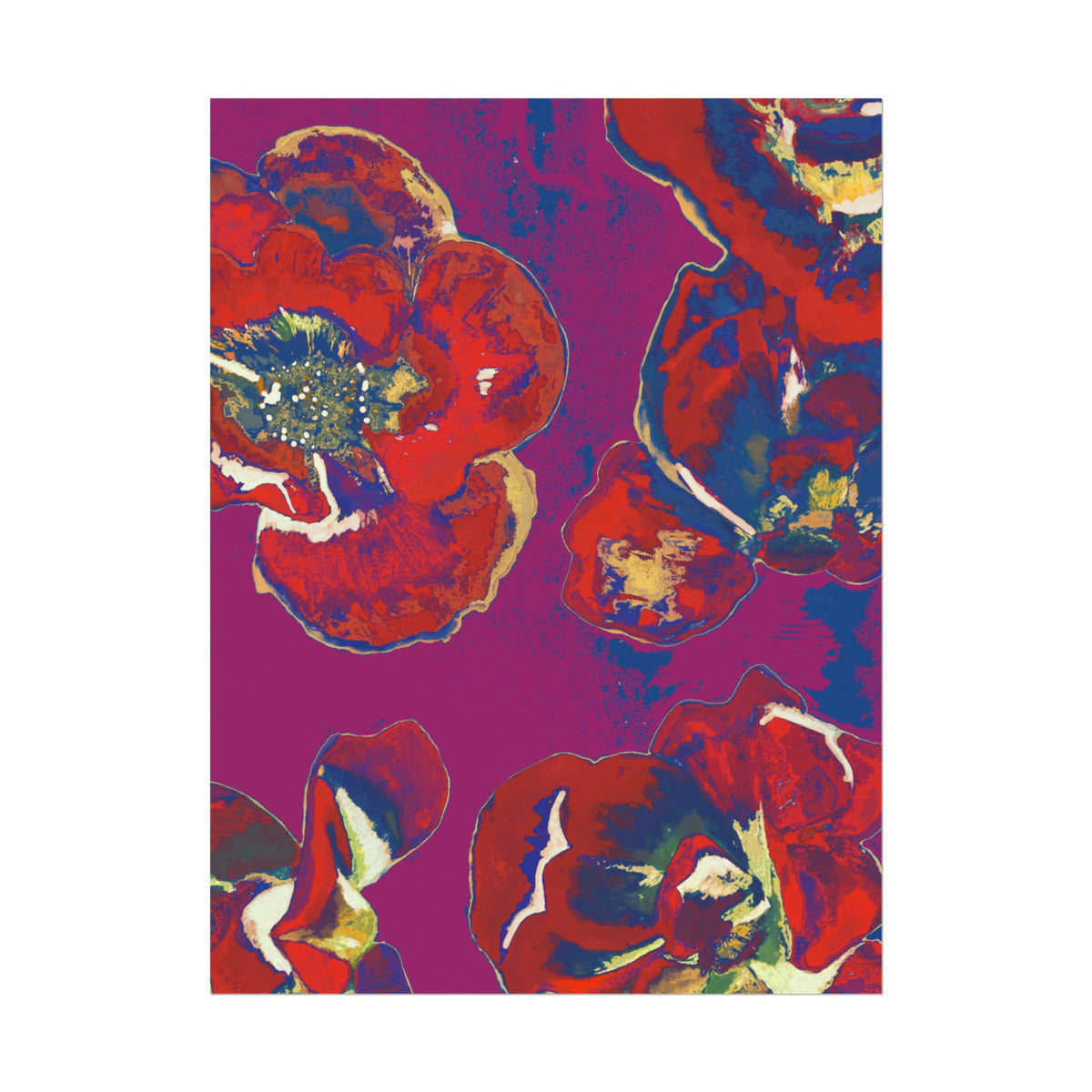SUNSET RED FLOWERS PRINT
