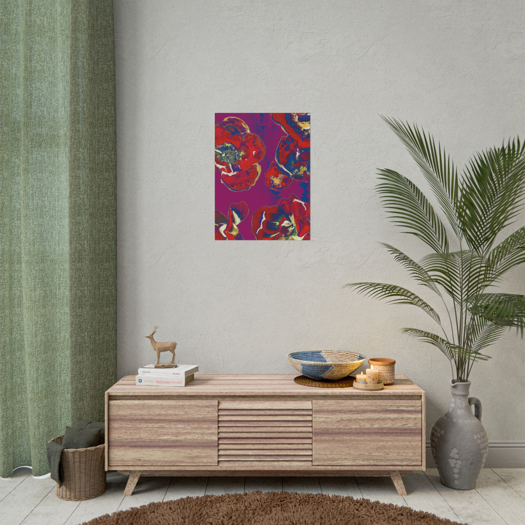 SUNSET RED FLOWERS PRINT