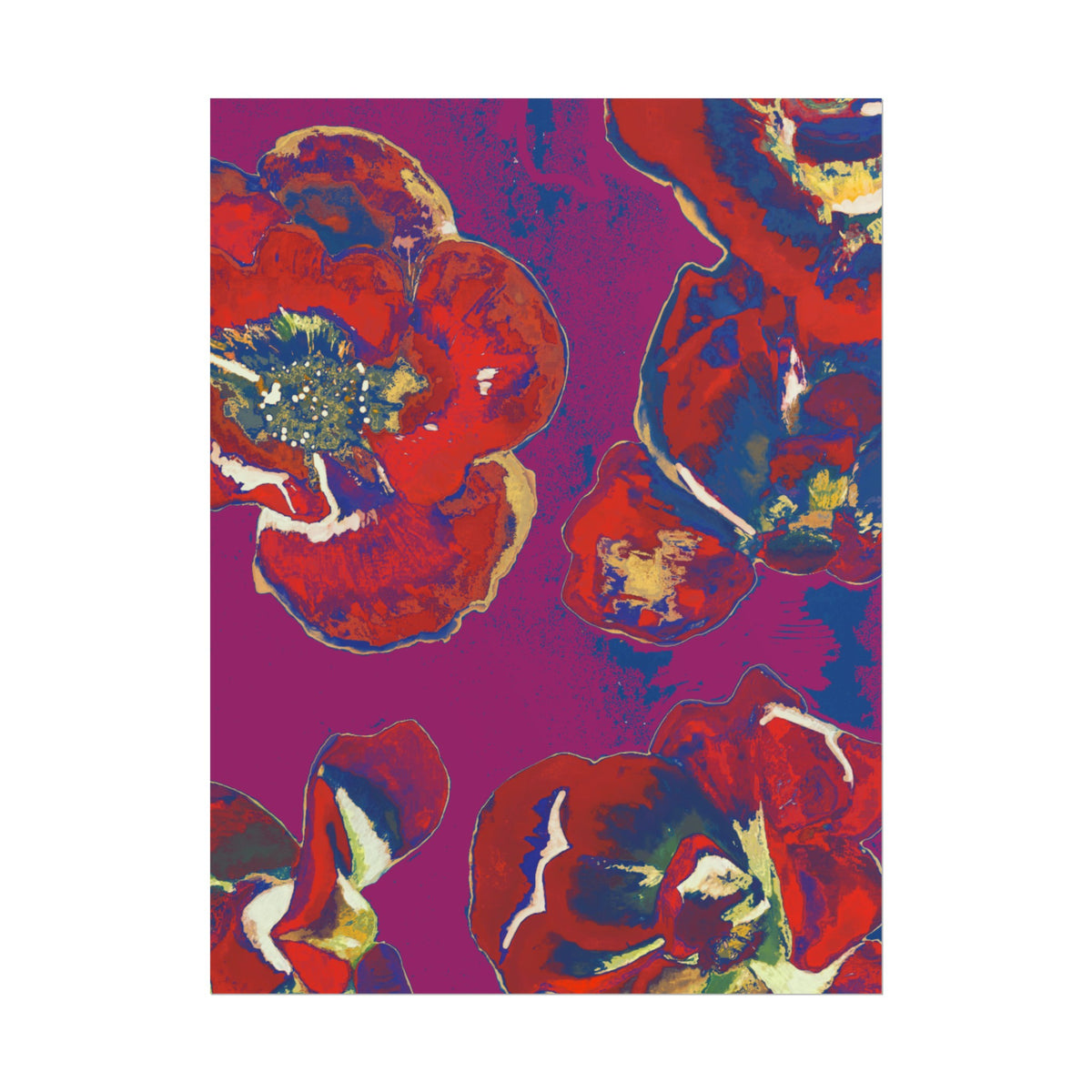 SUNSET RED FLOWERS PRINT