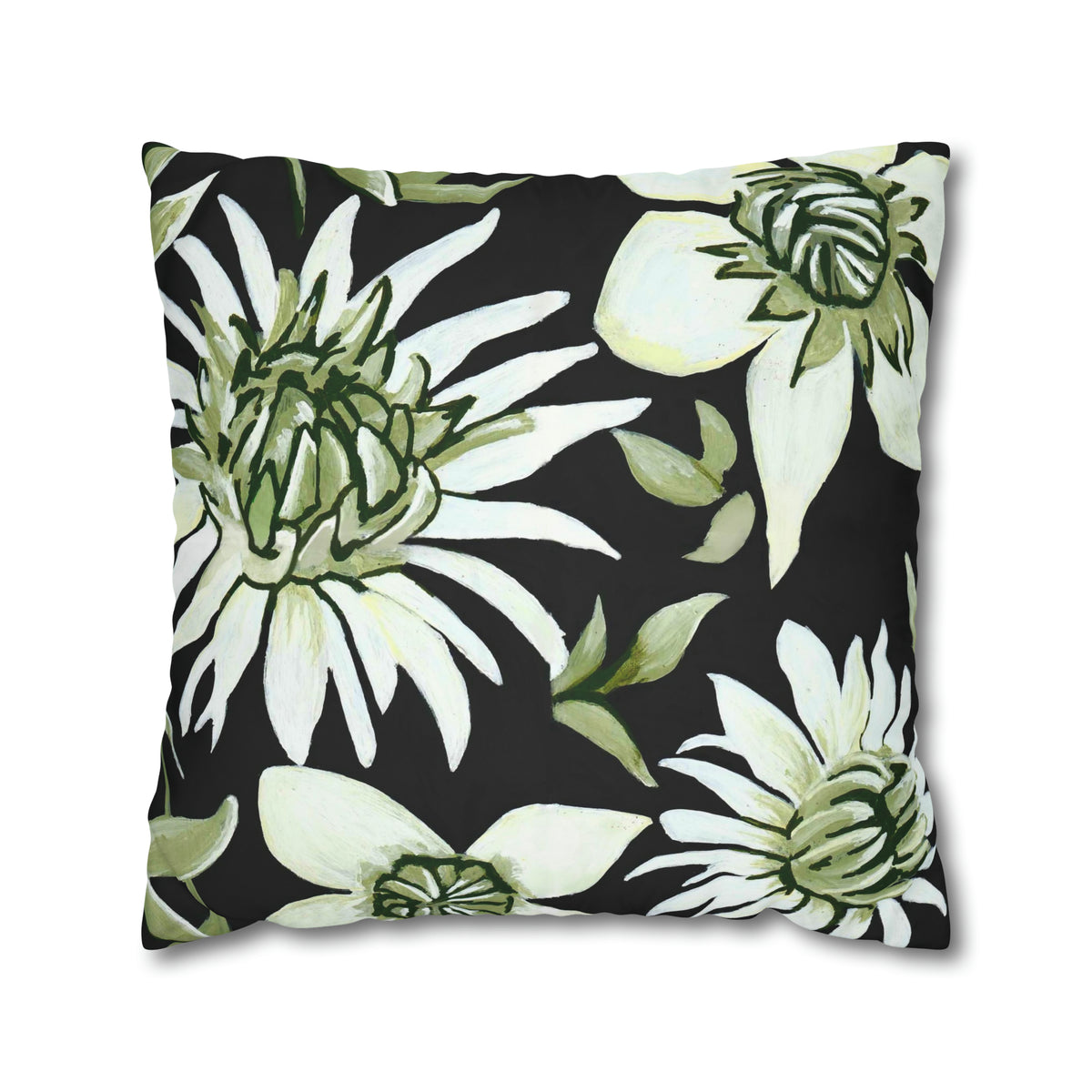 GREEN FLOWERS PILLOWCASE