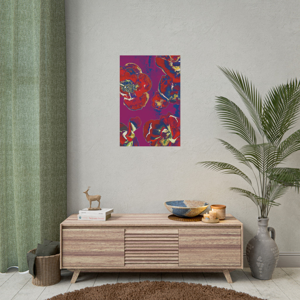 SUNSET RED FLOWERS PRINT