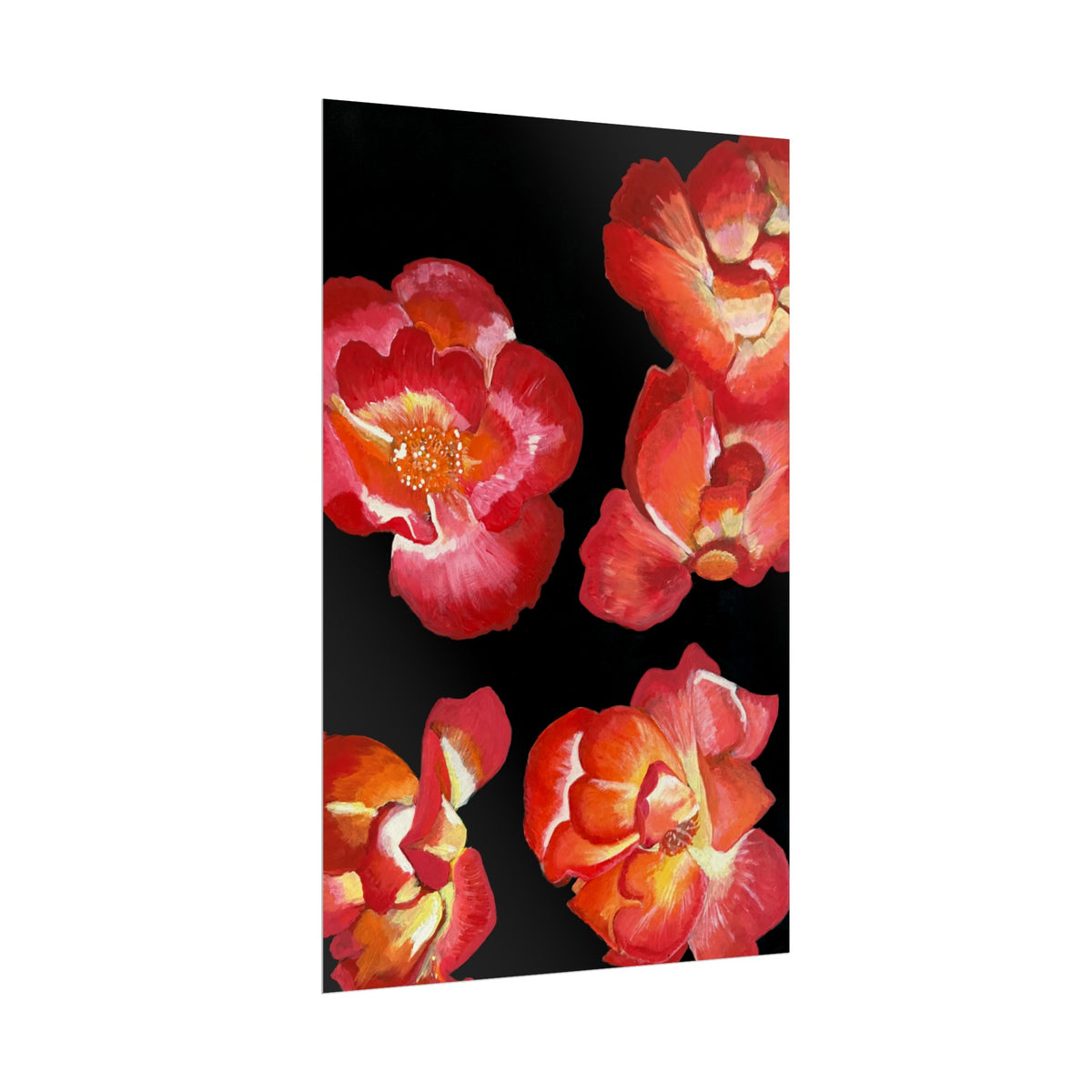RED FLOWERS PRINT