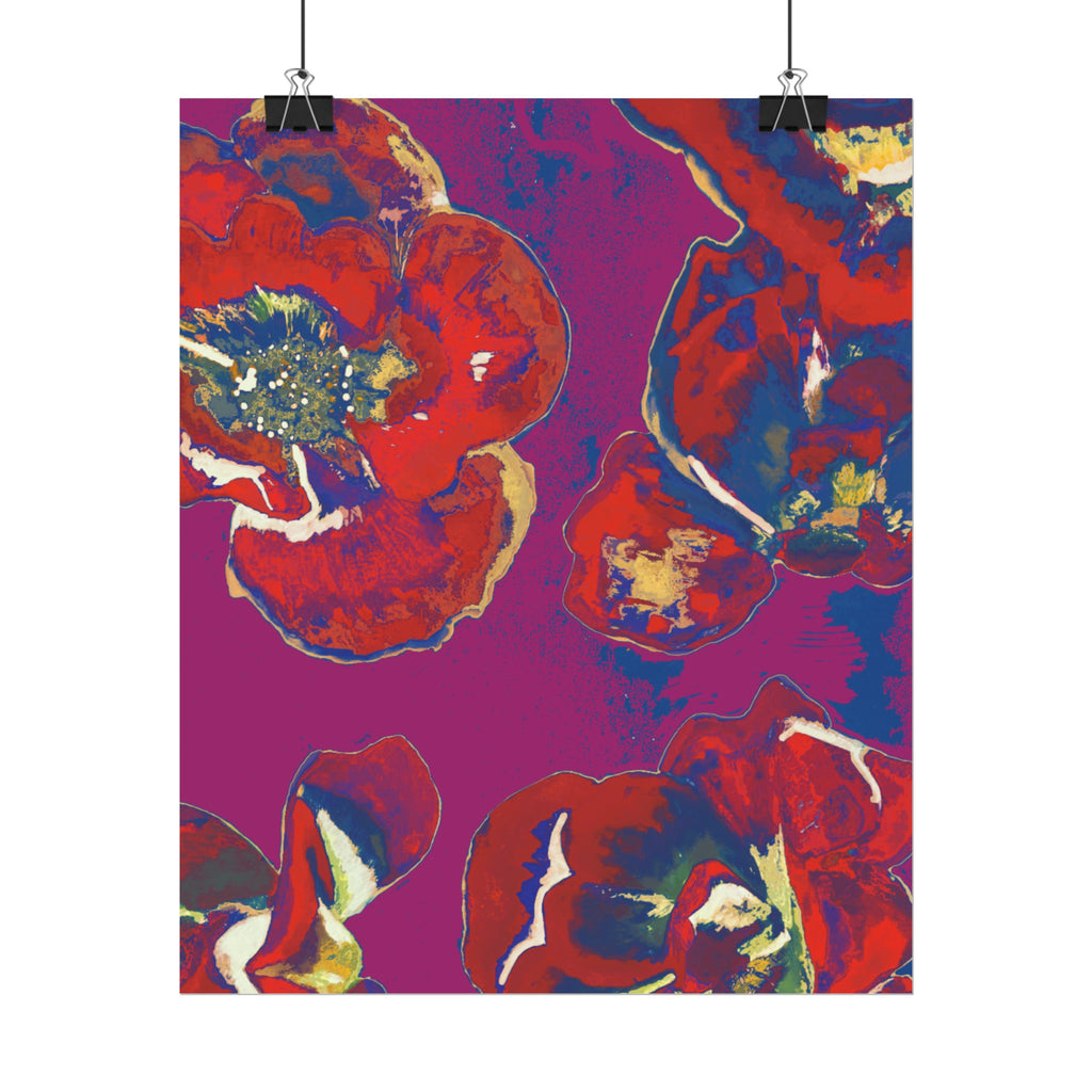 SUNSET RED FLOWERS PRINT