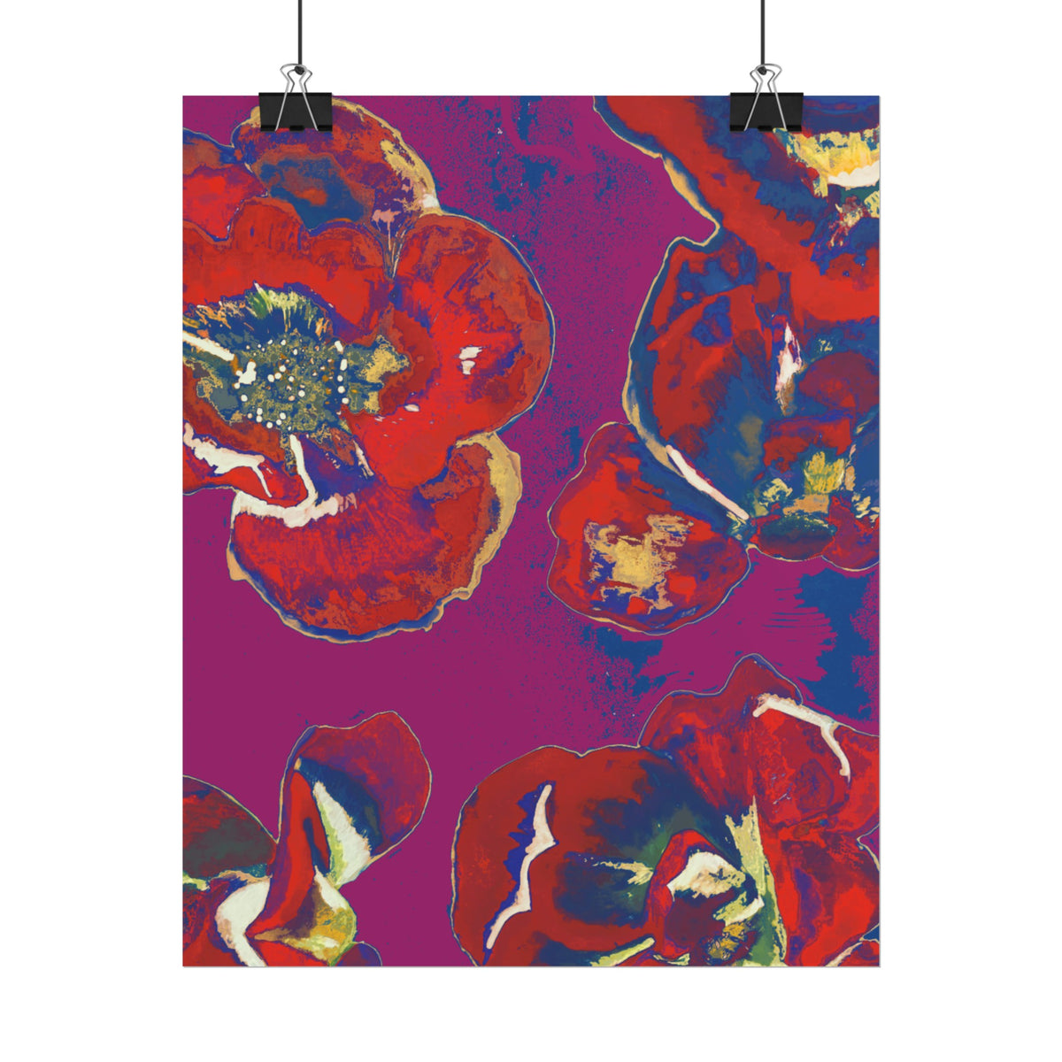 SUNSET RED FLOWERS PRINT