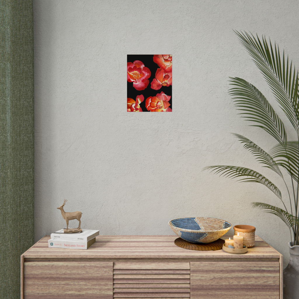 RED FLOWERS PRINT