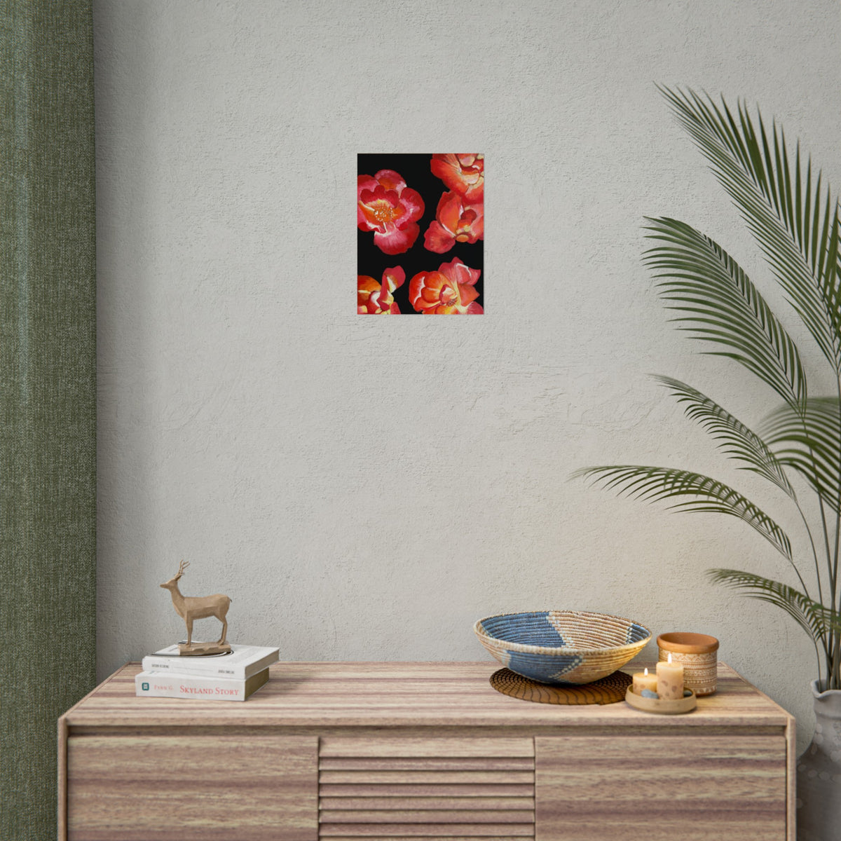 RED FLOWERS PRINT