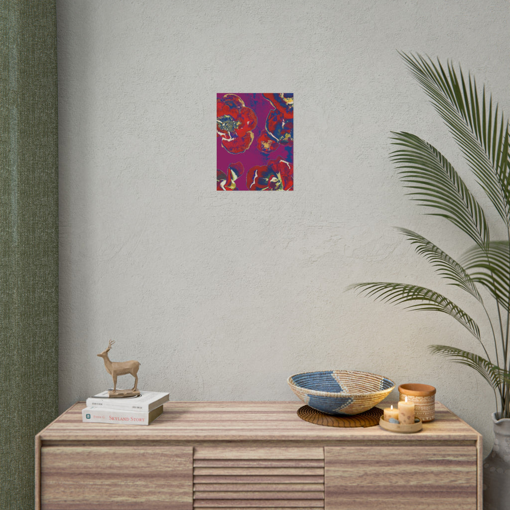 SUNSET RED FLOWERS PRINT
