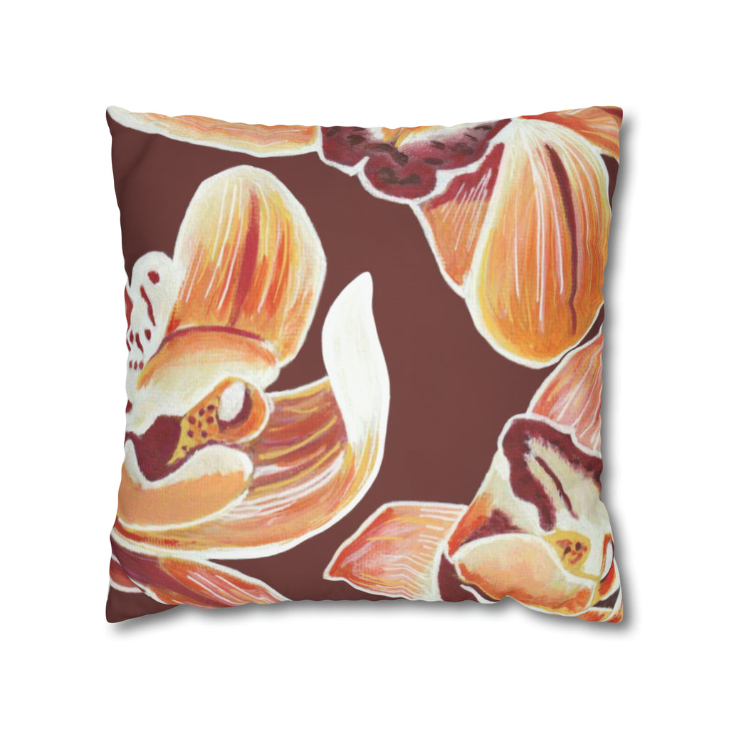 ORANGE ORCHIDS PILLOWCASE