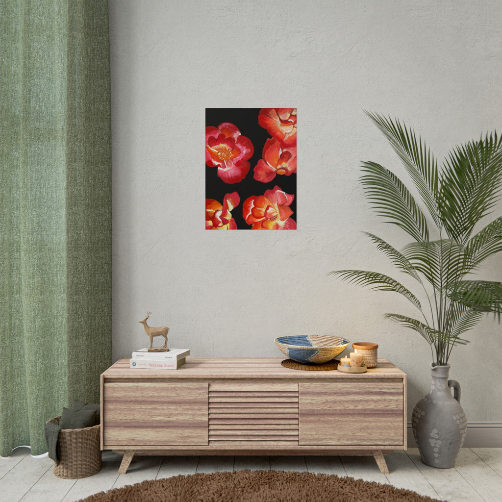 RED FLOWERS PRINT