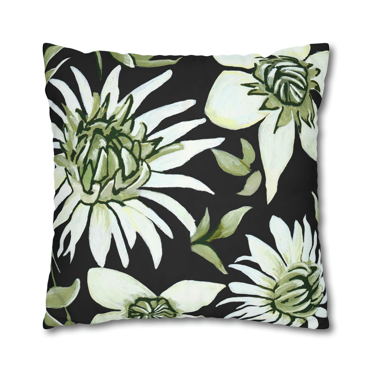 GREEN FLOWERS PILLOWCASE