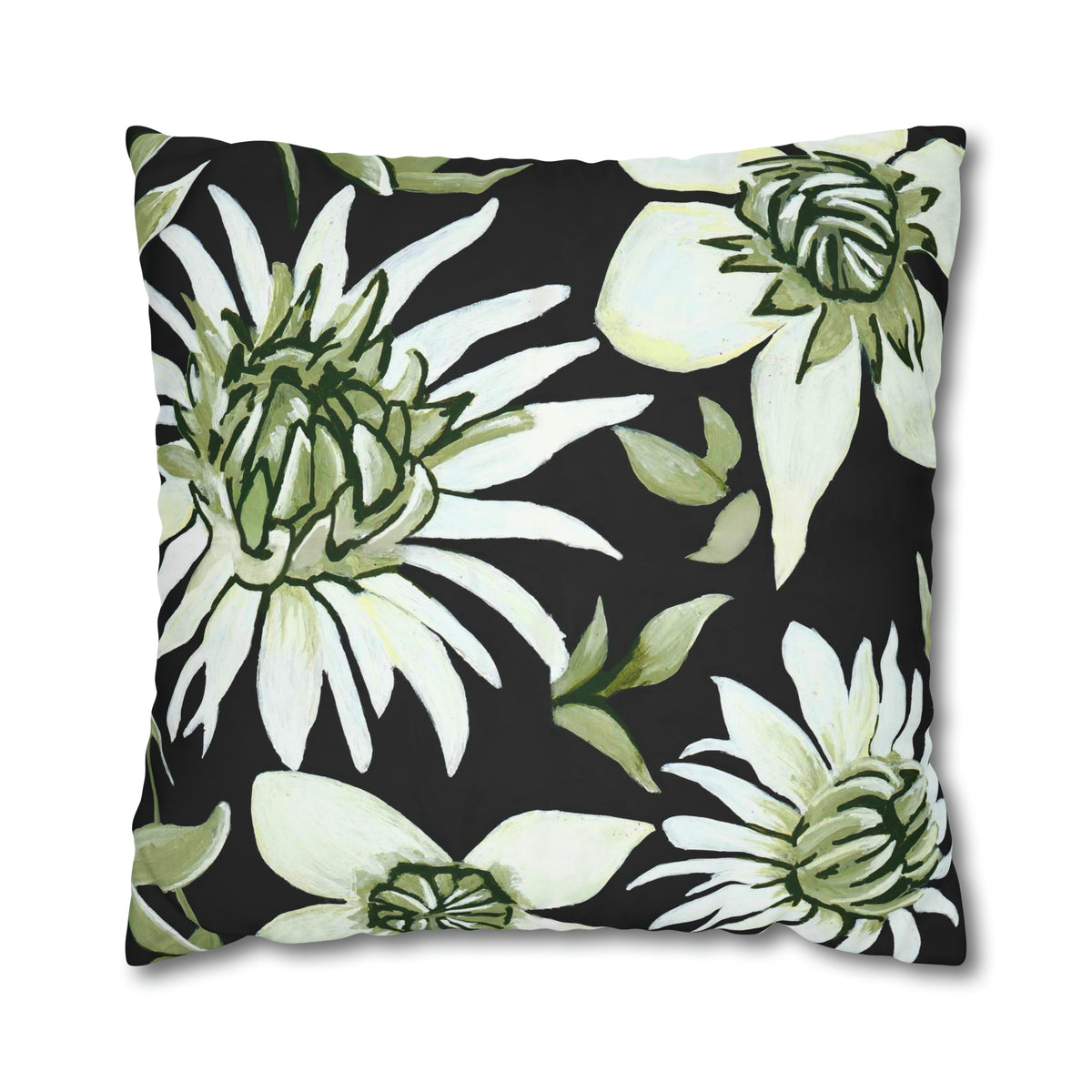 GREEN FLOWERS PILLOWCASE