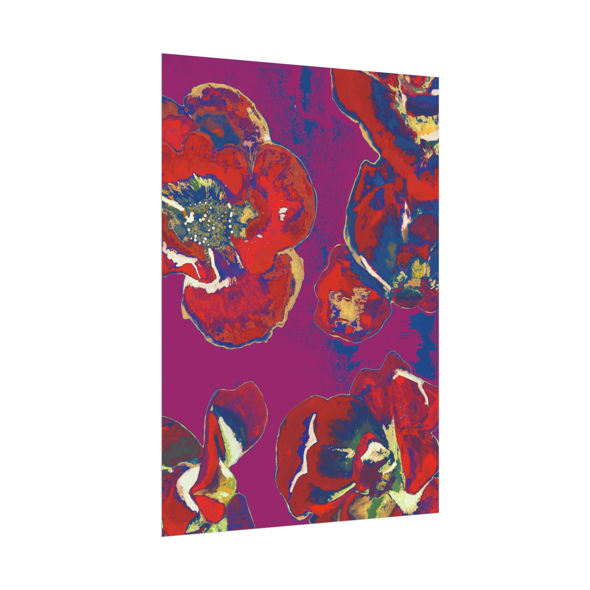 SUNSET RED FLOWERS PRINT