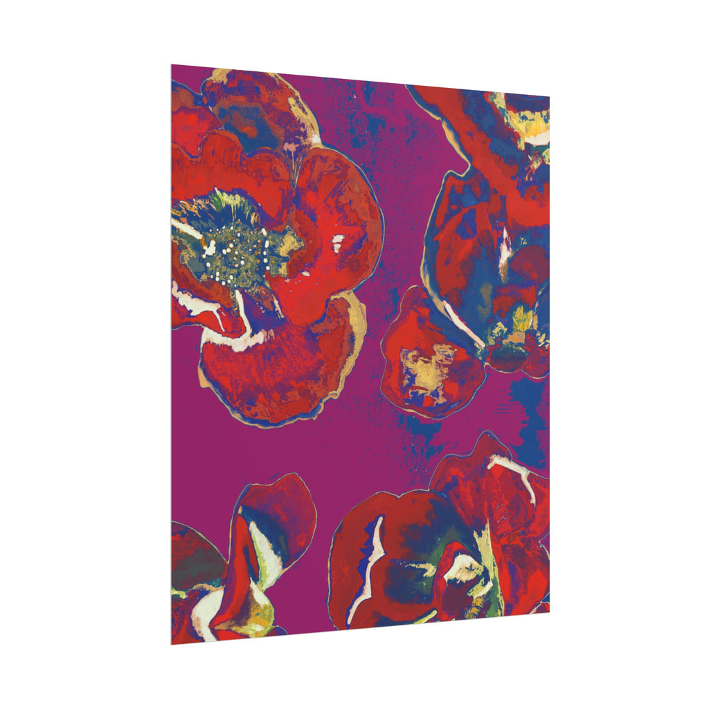 SUNSET RED FLOWERS PRINT