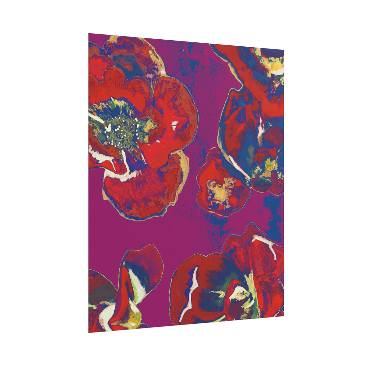 SUNSET RED FLOWERS PRINT
