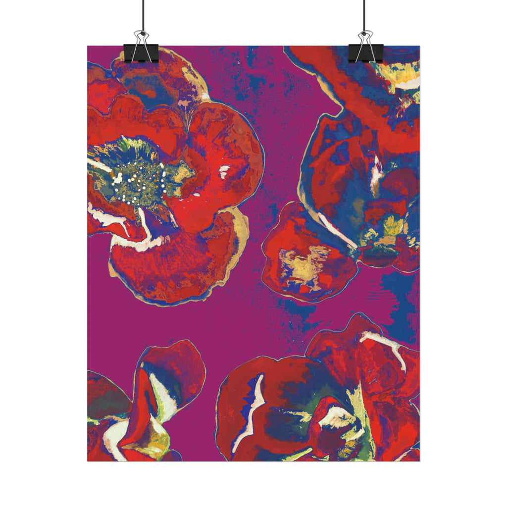 SUNSET RED FLOWERS PRINT