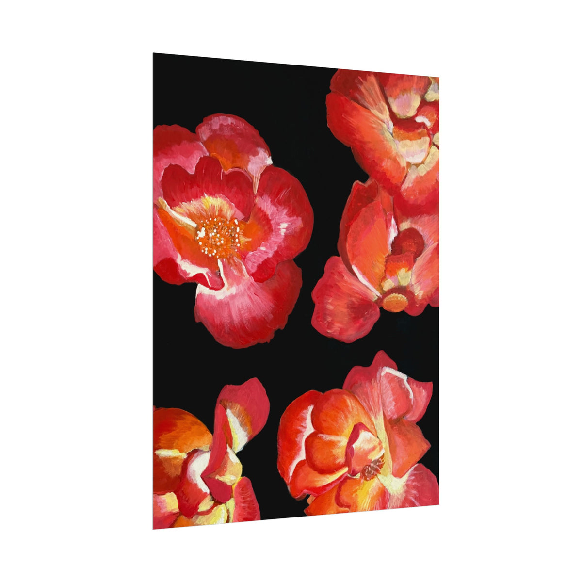 RED FLOWERS PRINT