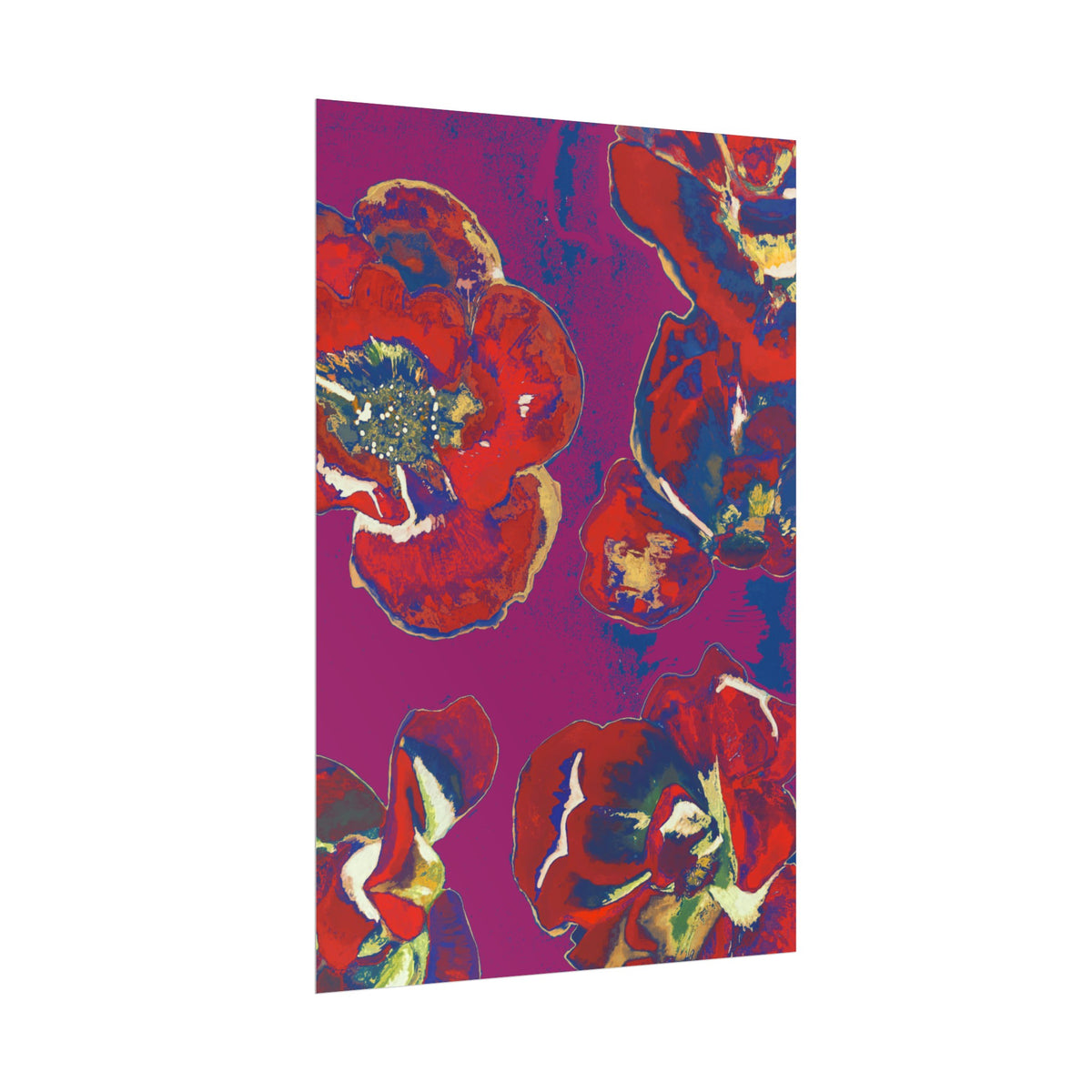 SUNSET RED FLOWERS PRINT
