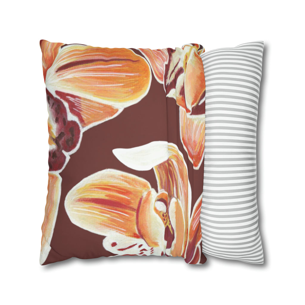 ORANGE ORCHIDS PILLOWCASE