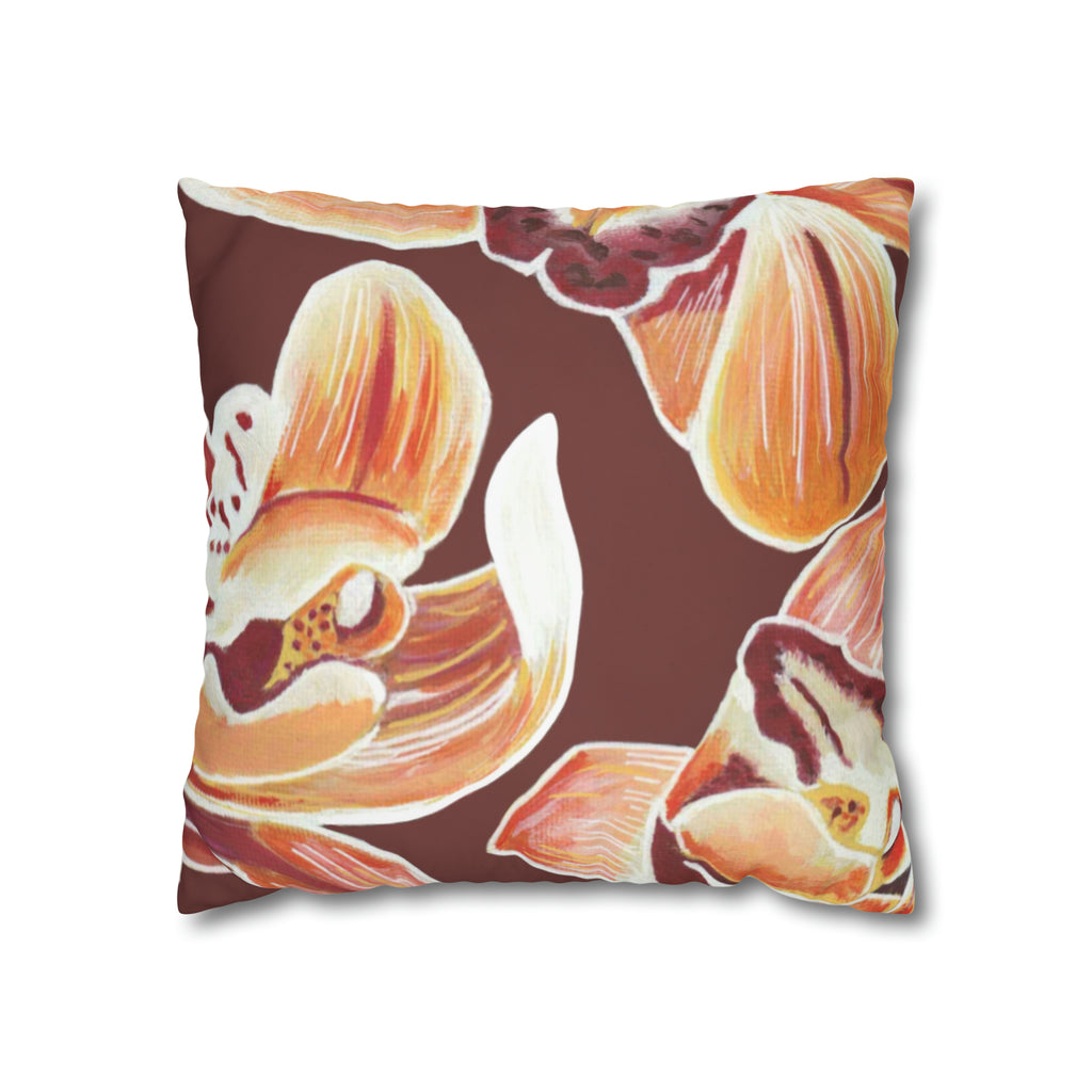 ORANGE ORCHIDS PILLOWCASE