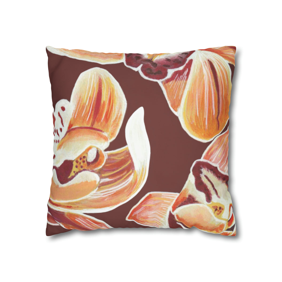ORANGE ORCHIDS PILLOWCASE