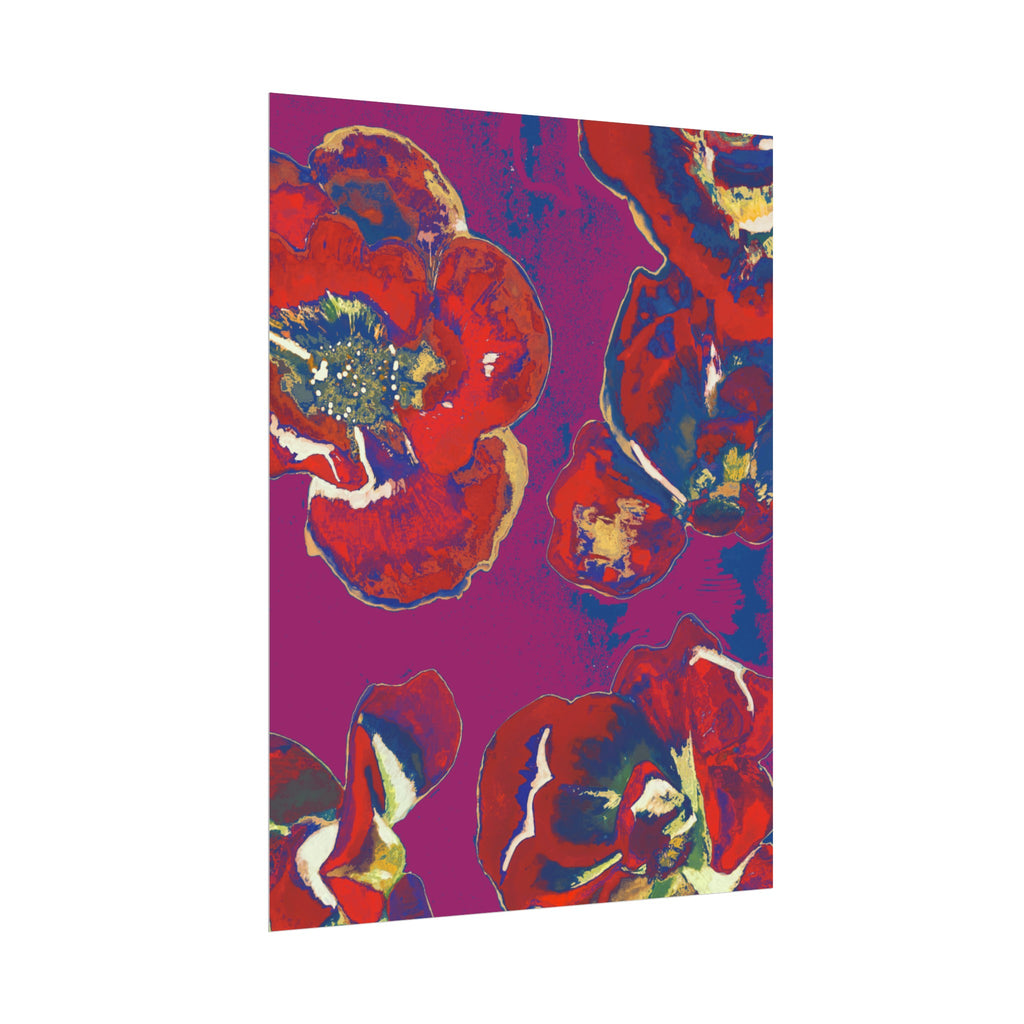 SUNSET RED FLOWERS PRINT