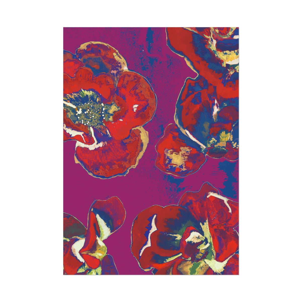 SUNSET RED FLOWERS PRINT