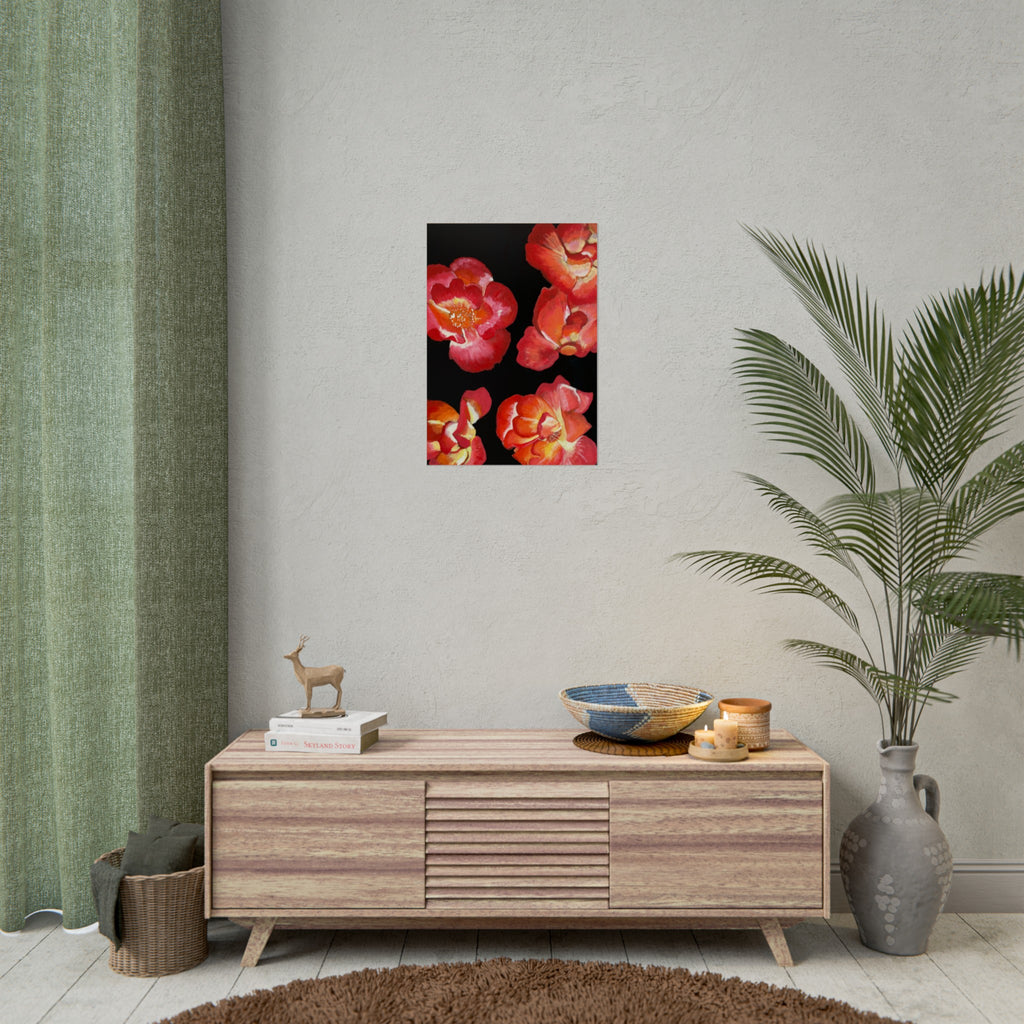 RED FLOWERS PRINT