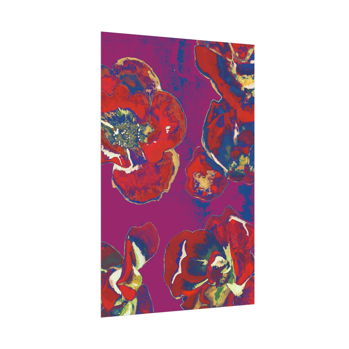 SUNSET RED FLOWERS PRINT