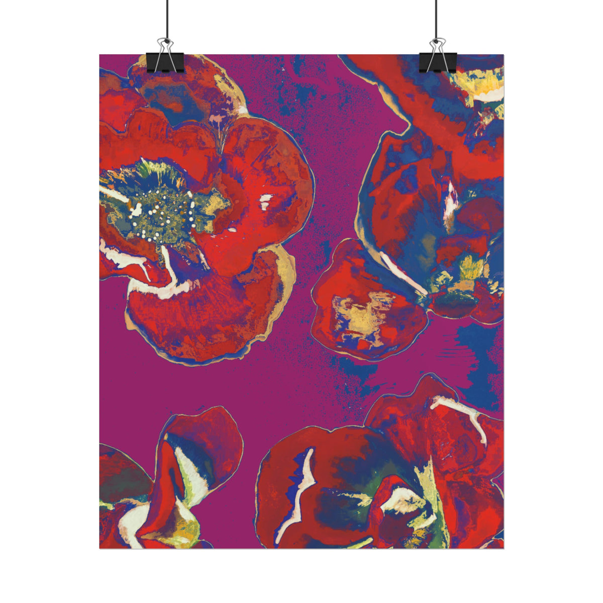 SUNSET RED FLOWERS PRINT