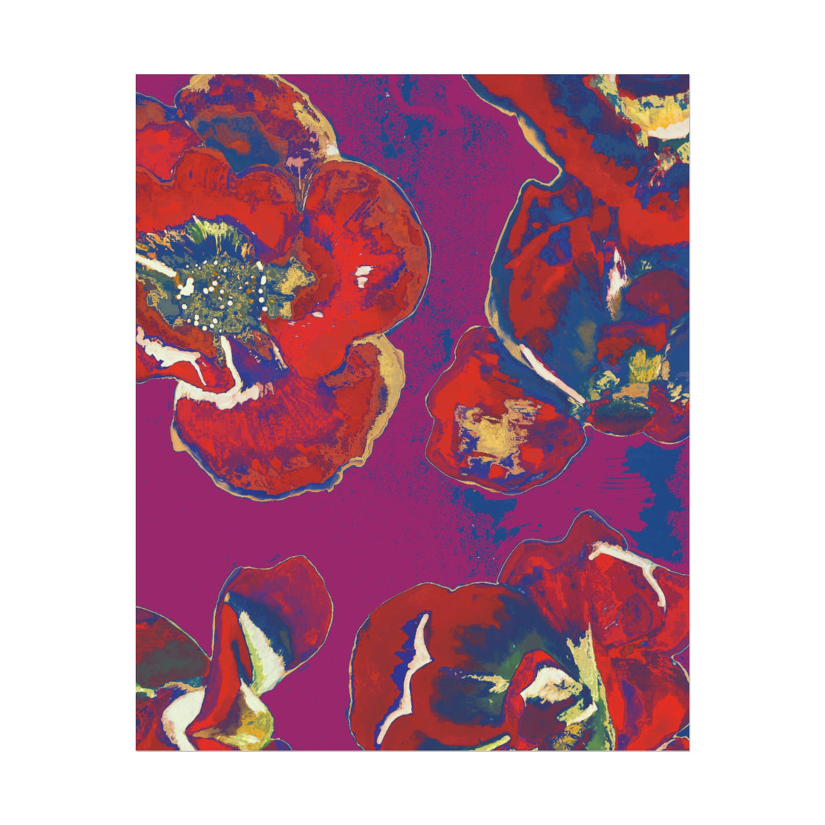 SUNSET RED FLOWERS PRINT