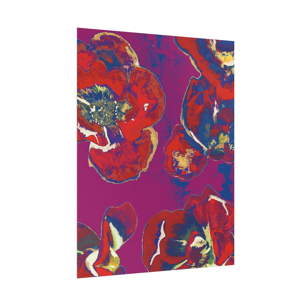 SUNSET RED FLOWERS PRINT