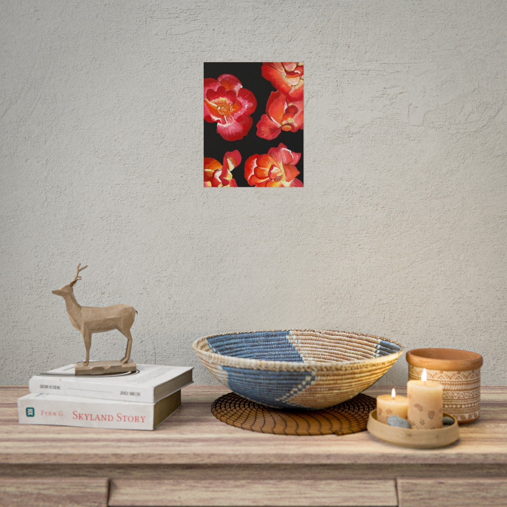RED FLOWERS PRINT