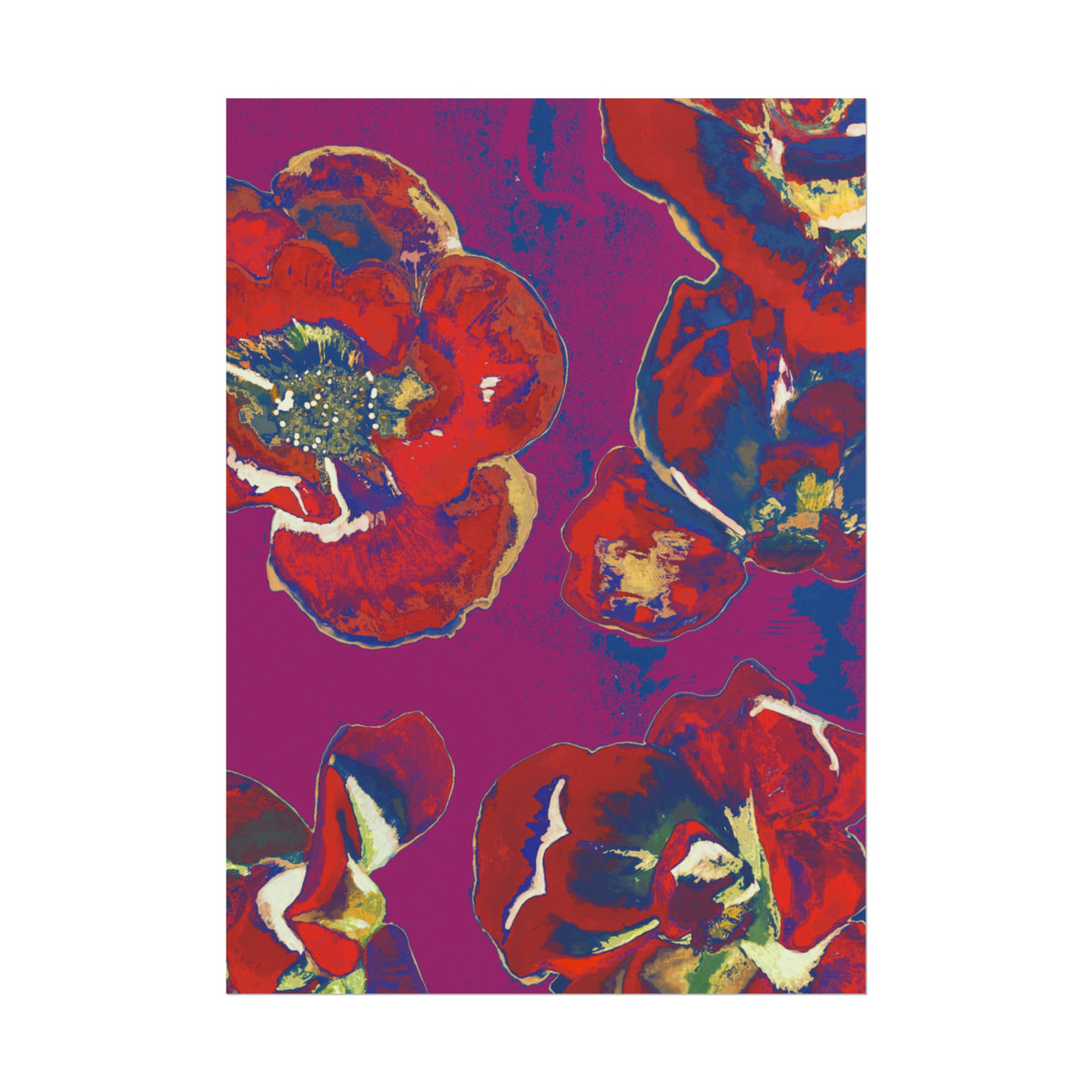 SUNSET RED FLOWERS PRINT