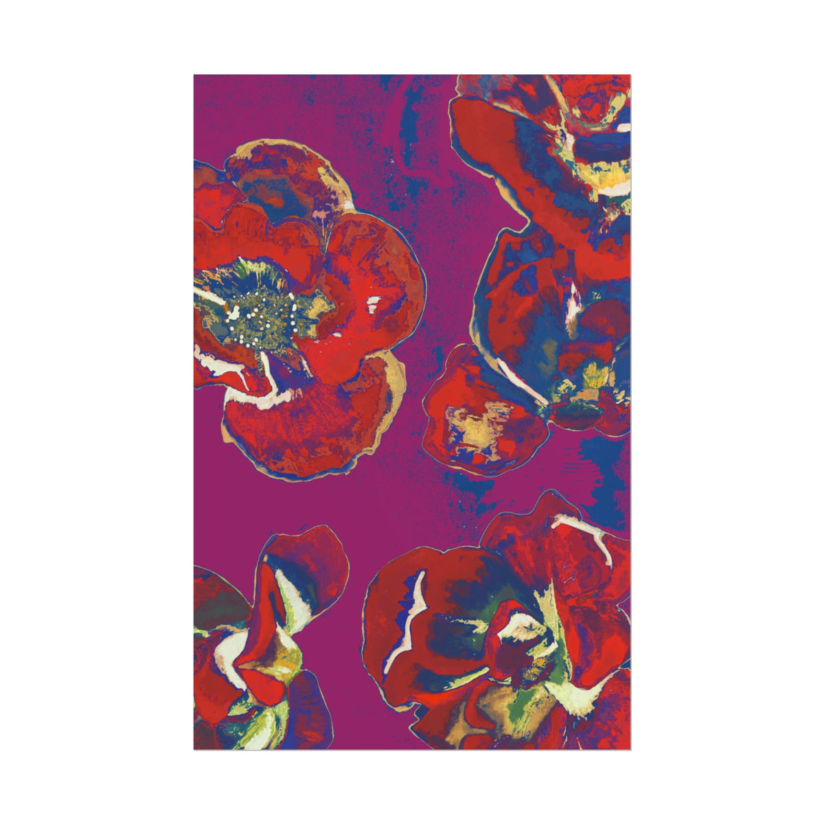 SUNSET RED FLOWERS PRINT